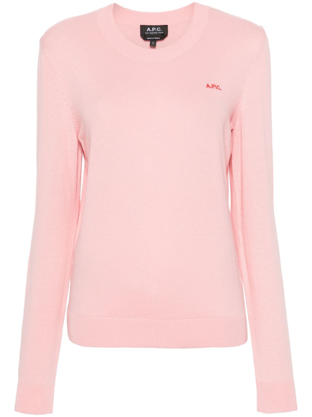 A.P.C. logo-embroidered cotton jumper - Pink von A.P.C.