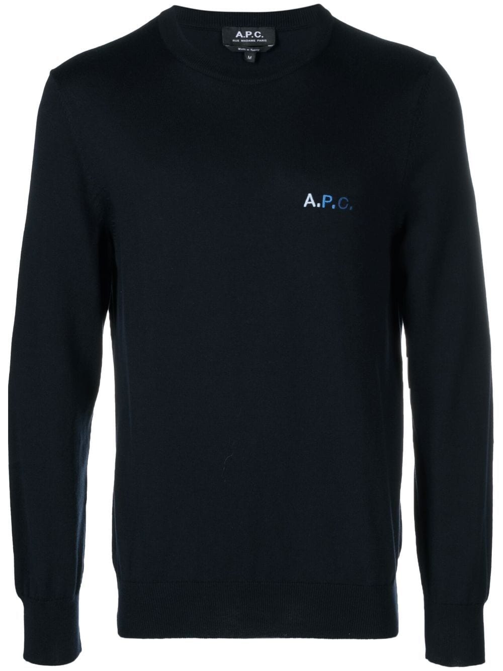 A.P.C. logo-embroidered cotton sweatshirt - Blue von A.P.C.
