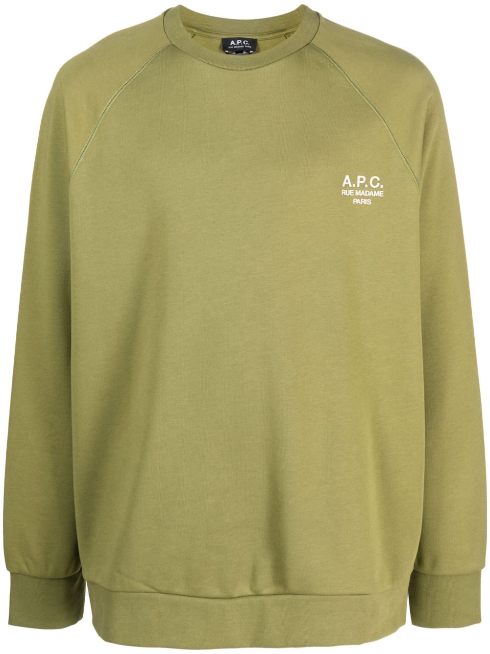 A.P.C. logo-embroidered cotton sweatshirt - Green von A.P.C.