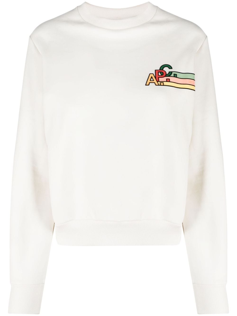 A.P.C. logo-embroidered cotton sweatshirt - Neutrals von A.P.C.