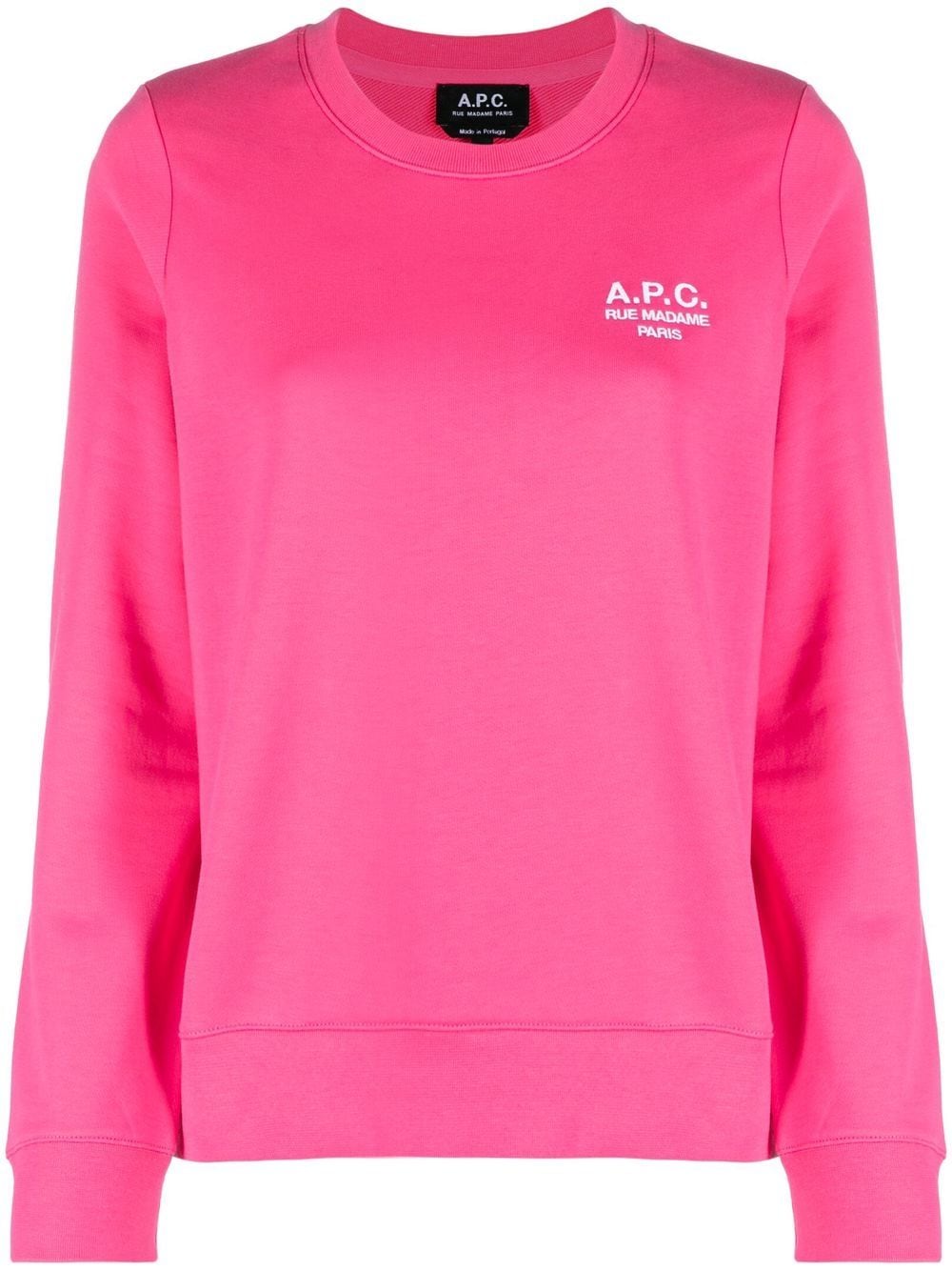 A.P.C. logo-embroidered cotton sweatshirt - Pink von A.P.C.