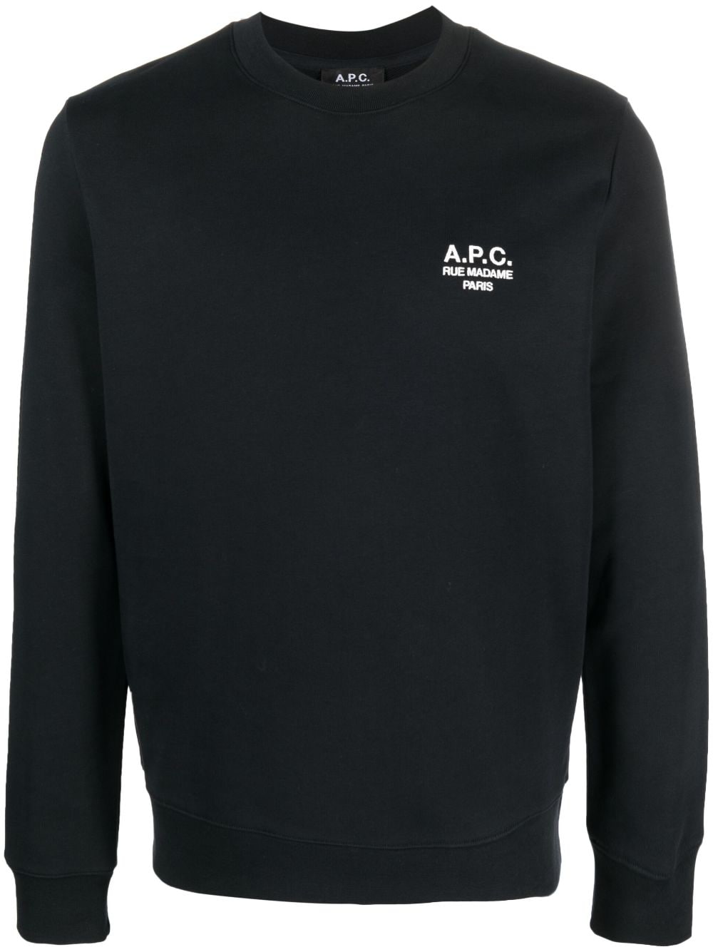 A.P.C. logo-embroidered cotton sweatshirt - Black von A.P.C.
