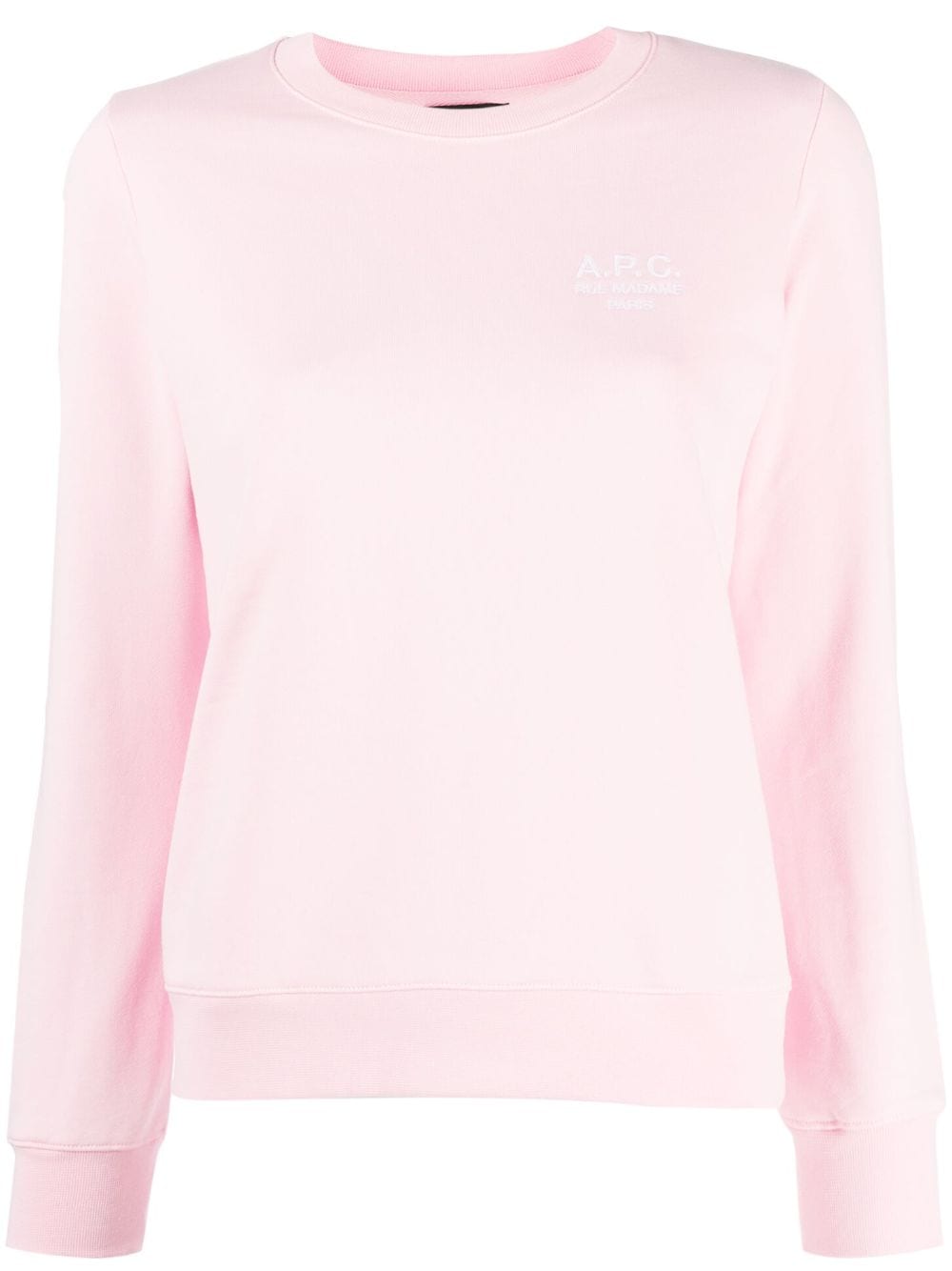 A.P.C. logo-embroidered long-sleeve T-shirt - Pink von A.P.C.