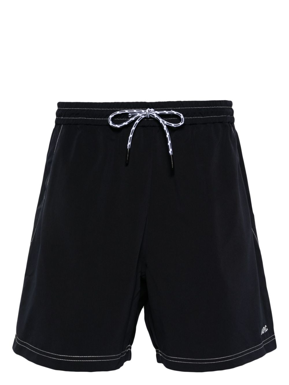 A.P.C. logo-embroidered swim shorts - Blue von A.P.C.