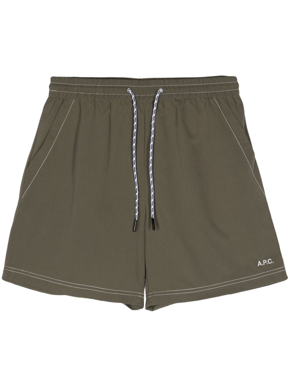 A.P.C. logo-embroidered swim shorts - Green von A.P.C.