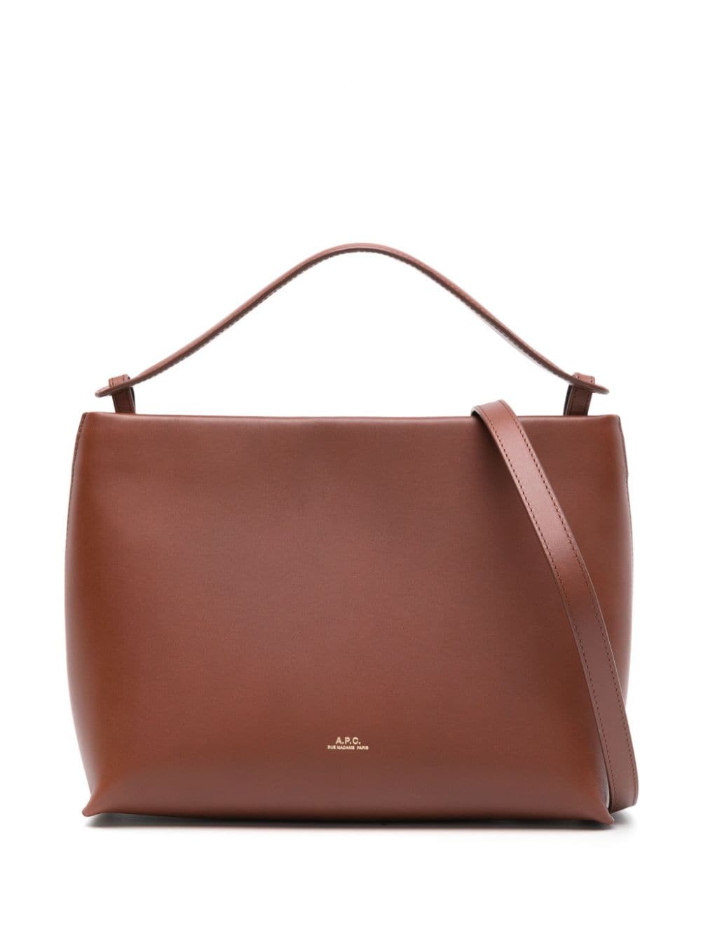 A.P.C. logo-handle leather bag - Brown von A.P.C.