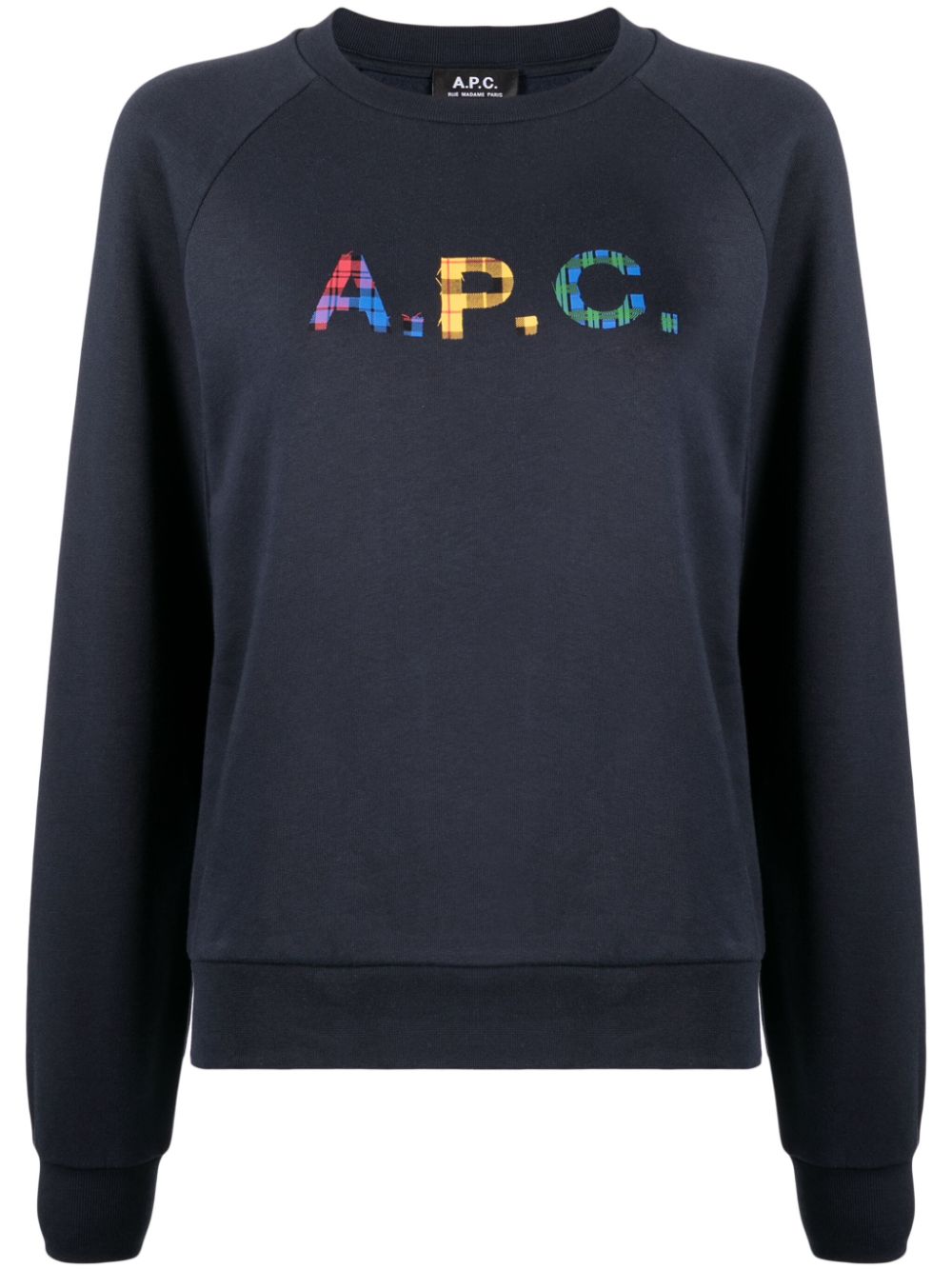 A.P.C. logo-patch cotton sweatshirt - Blue von A.P.C.