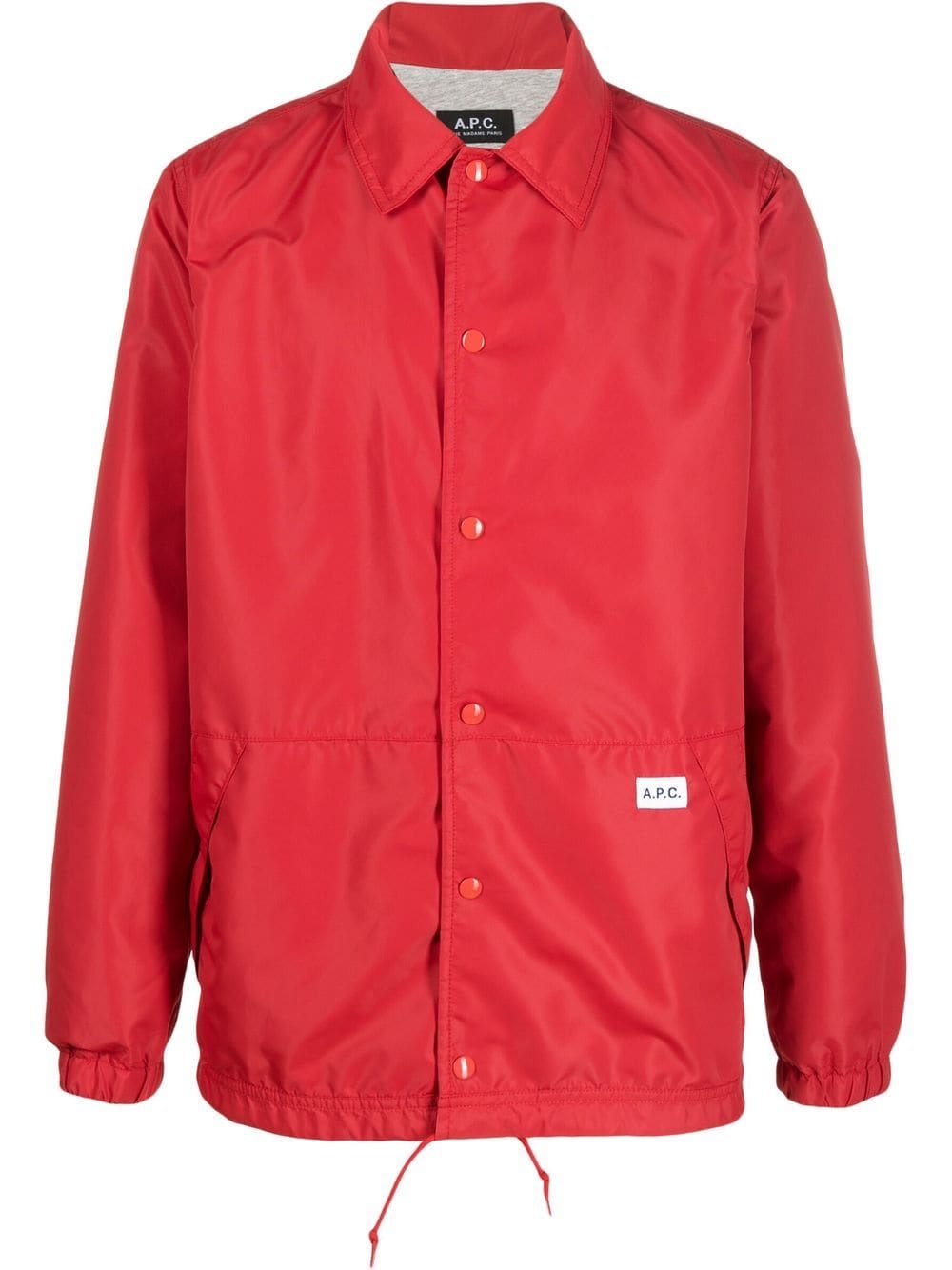 A.P.C. logo-patch shirt jacket - Red von A.P.C.