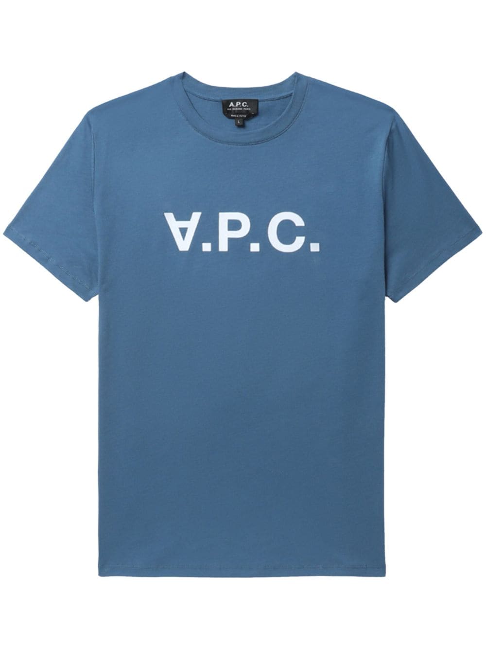 A.P.C. logo-print cotton T-shirt - Blue von A.P.C.