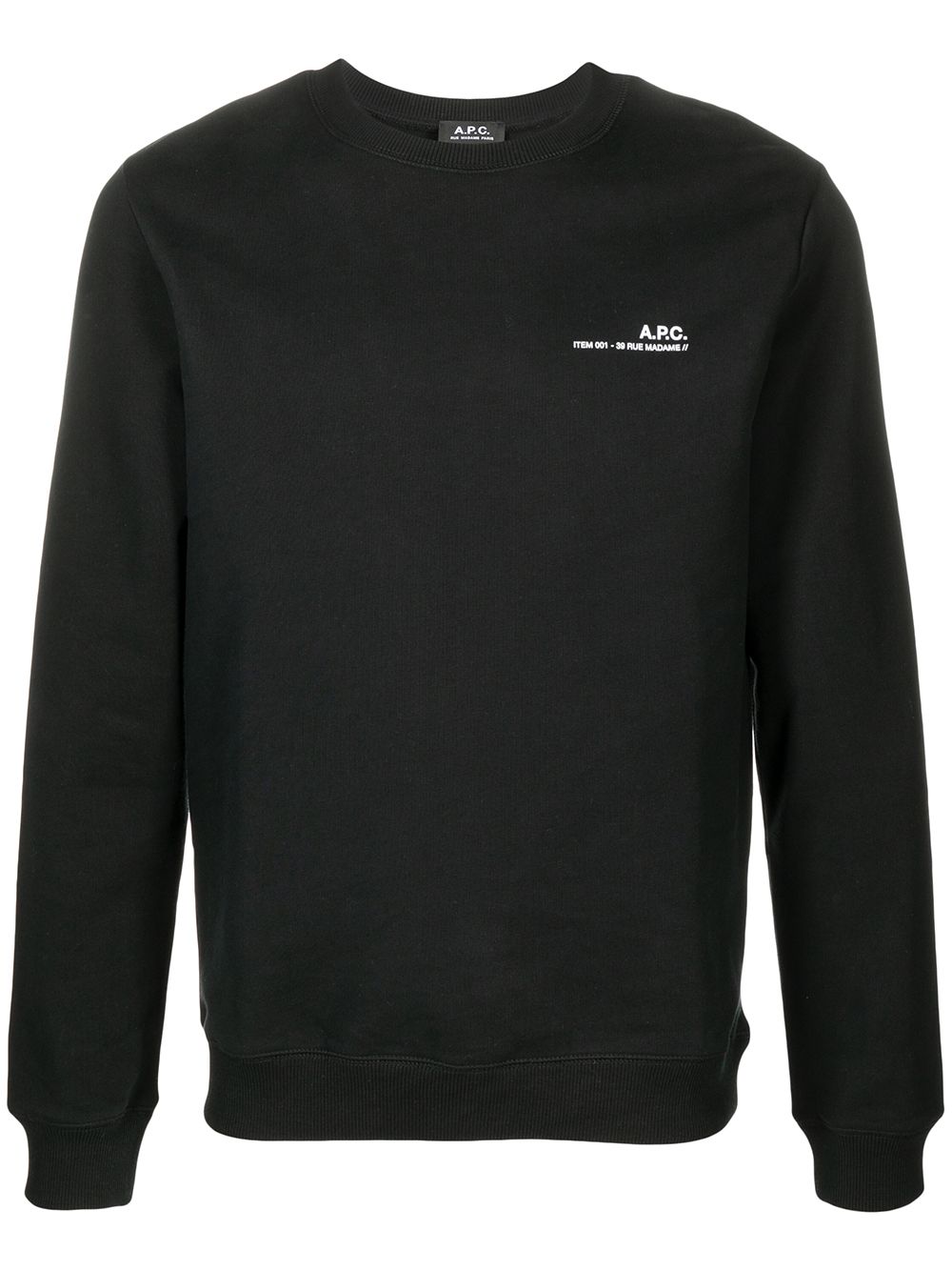 A.P.C. logo-print cotton sweatshirt - Black von A.P.C.