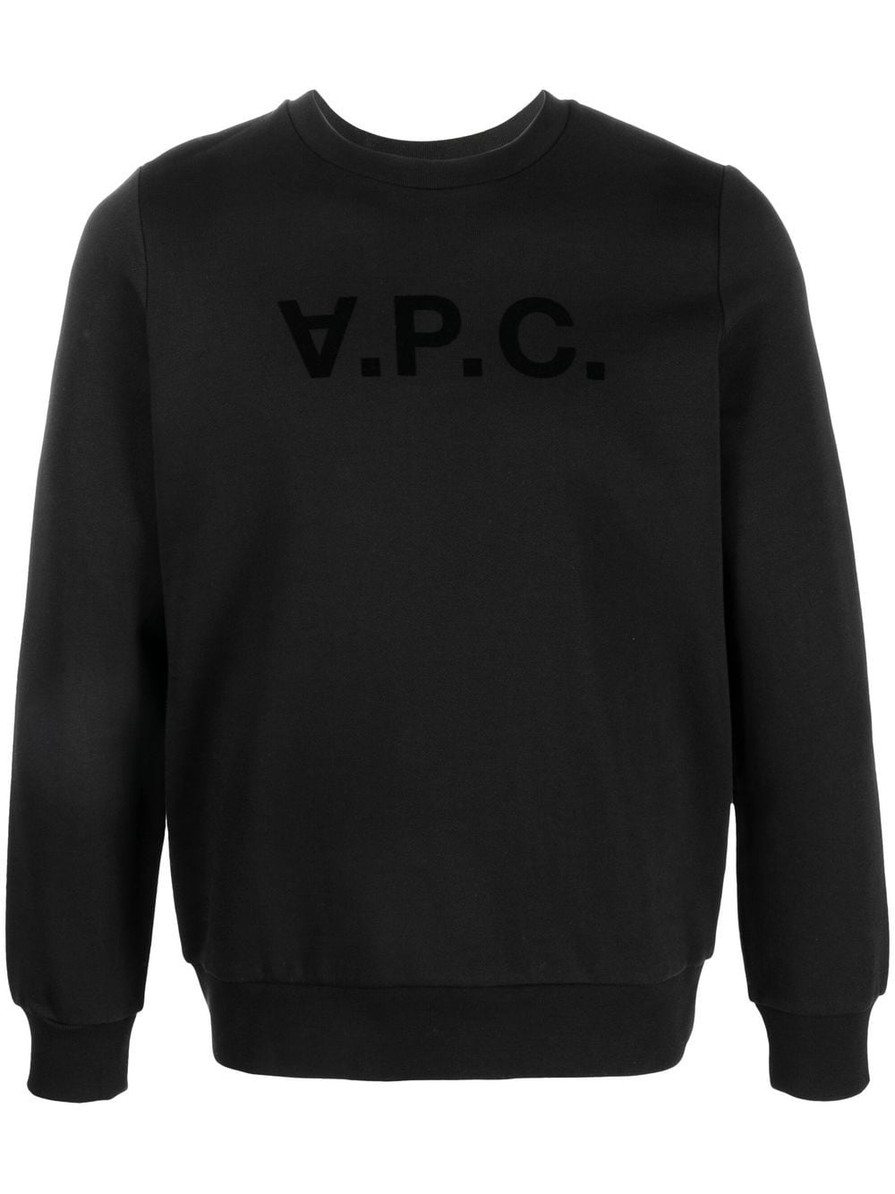 A.P.C. logo-print cotton sweatshirt - Black von A.P.C.