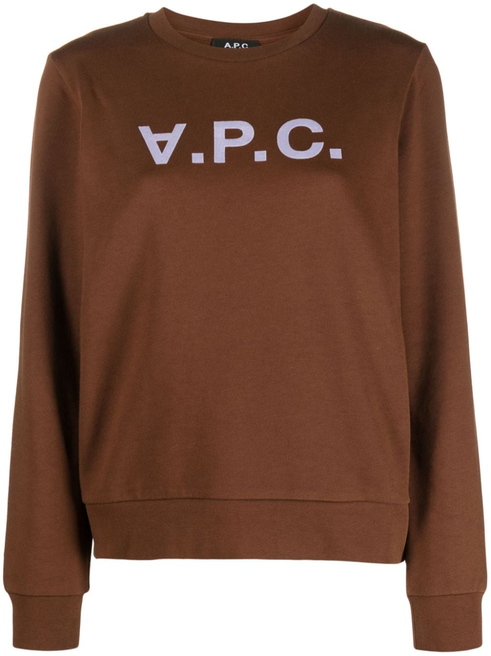 A.P.C. logo-print cotton sweatshirt - Brown von A.P.C.