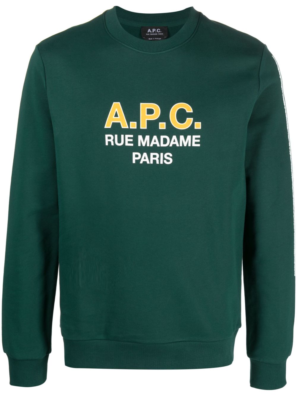 A.P.C. logo-print cotton sweatshirt - Green von A.P.C.