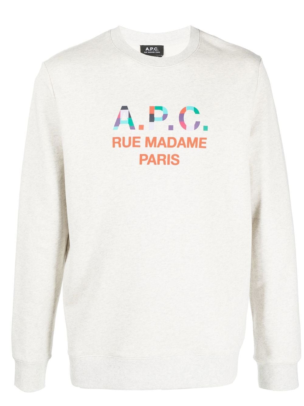 A.P.C. logo-print cotton sweatshirt - Neutrals von A.P.C.