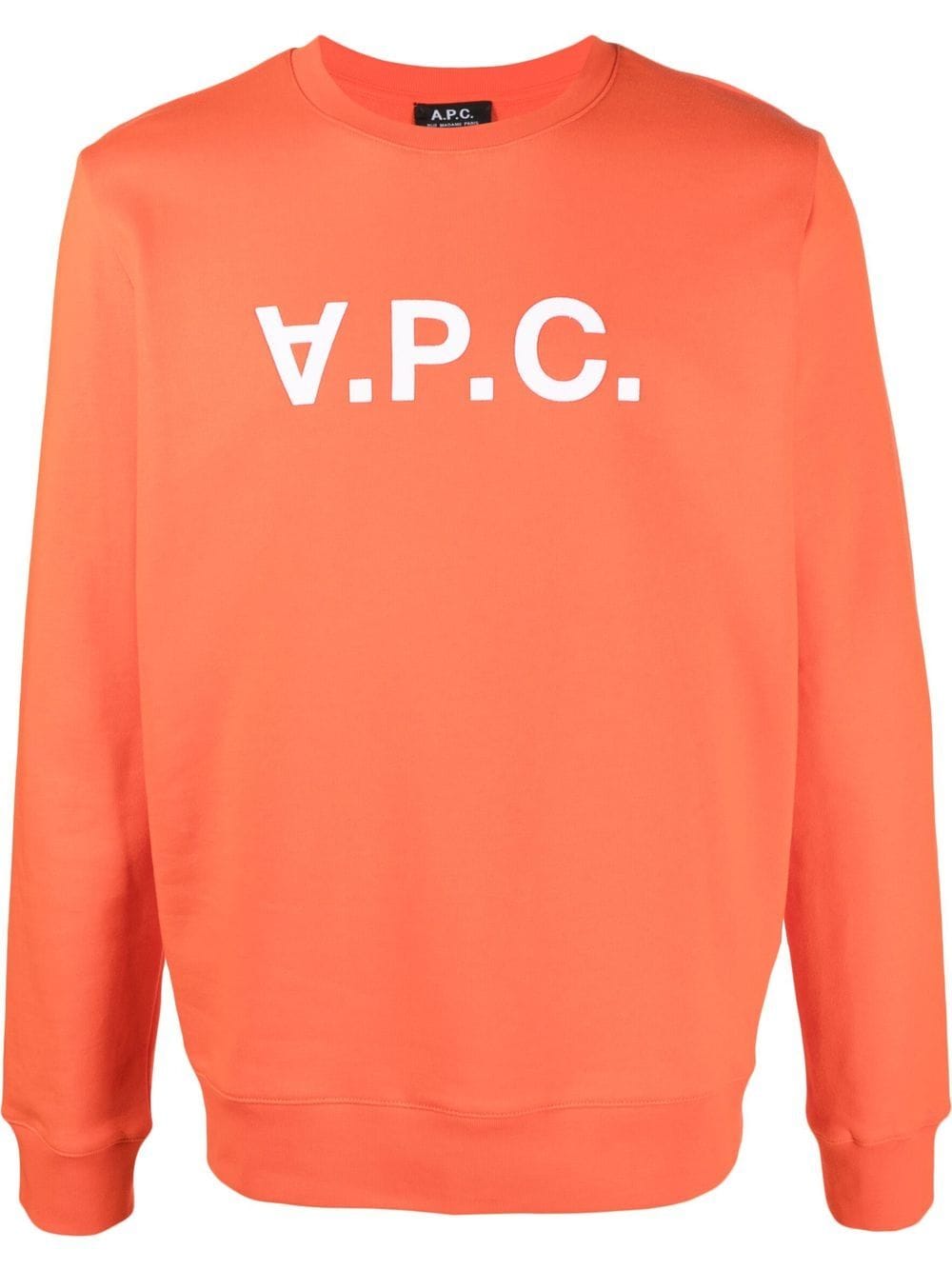 A.P.C. logo-print cotton sweatshirt - Orange von A.P.C.