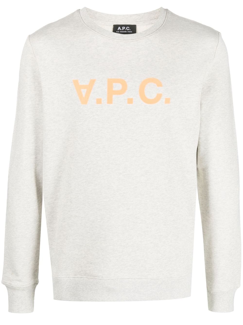 A.P.C. logo-print crew-neck sweatshirt - Neutrals von A.P.C.