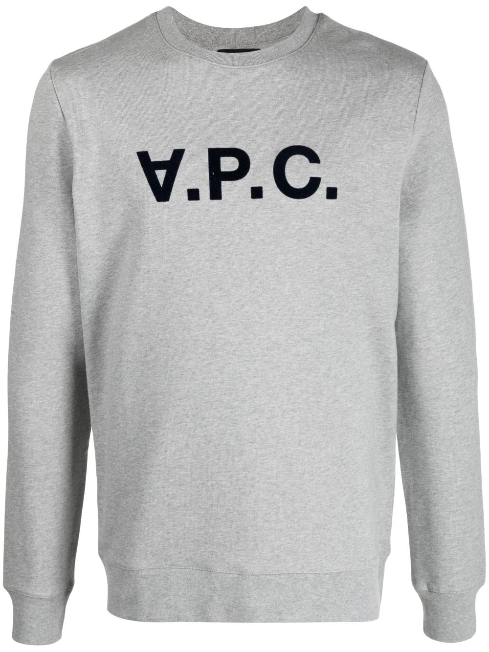 A.P.C. logo-print crewneck sweatshirt - Grey von A.P.C.