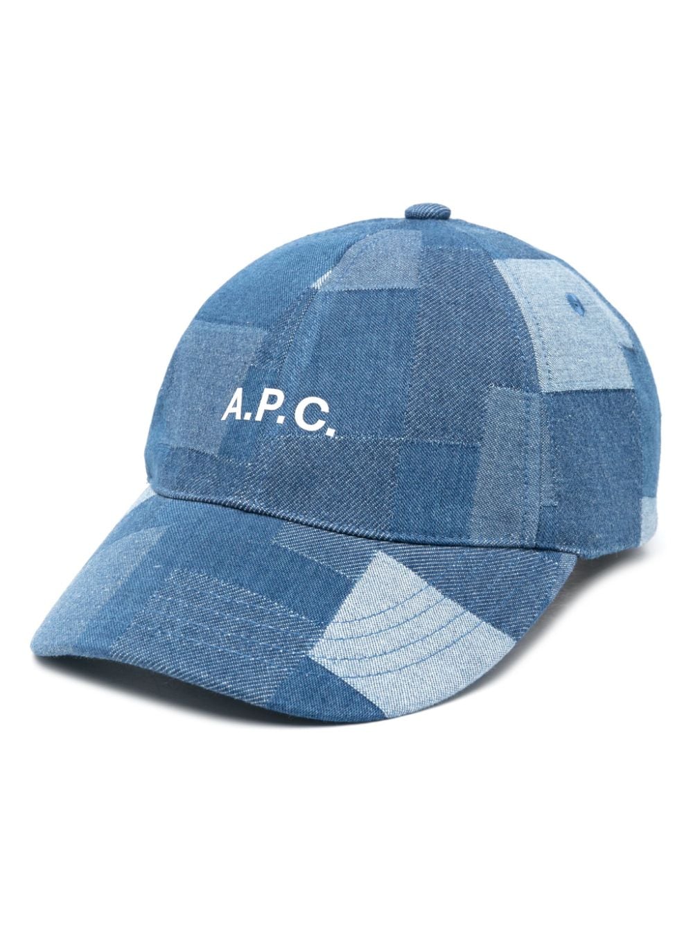 A.P.C. logo-print denim cap - Blue