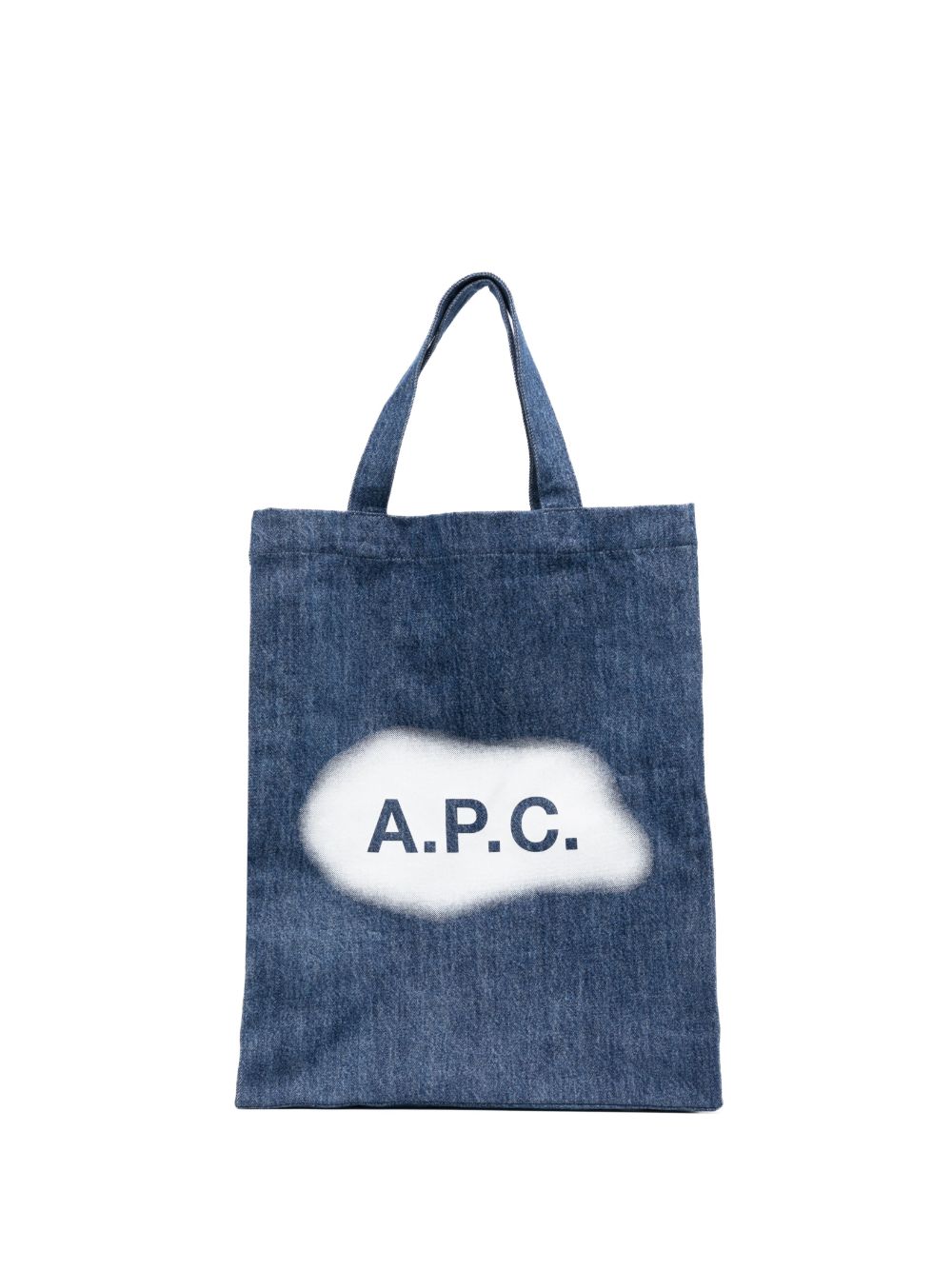 A.P.C. logo-print denim tote bag - Blue von A.P.C.