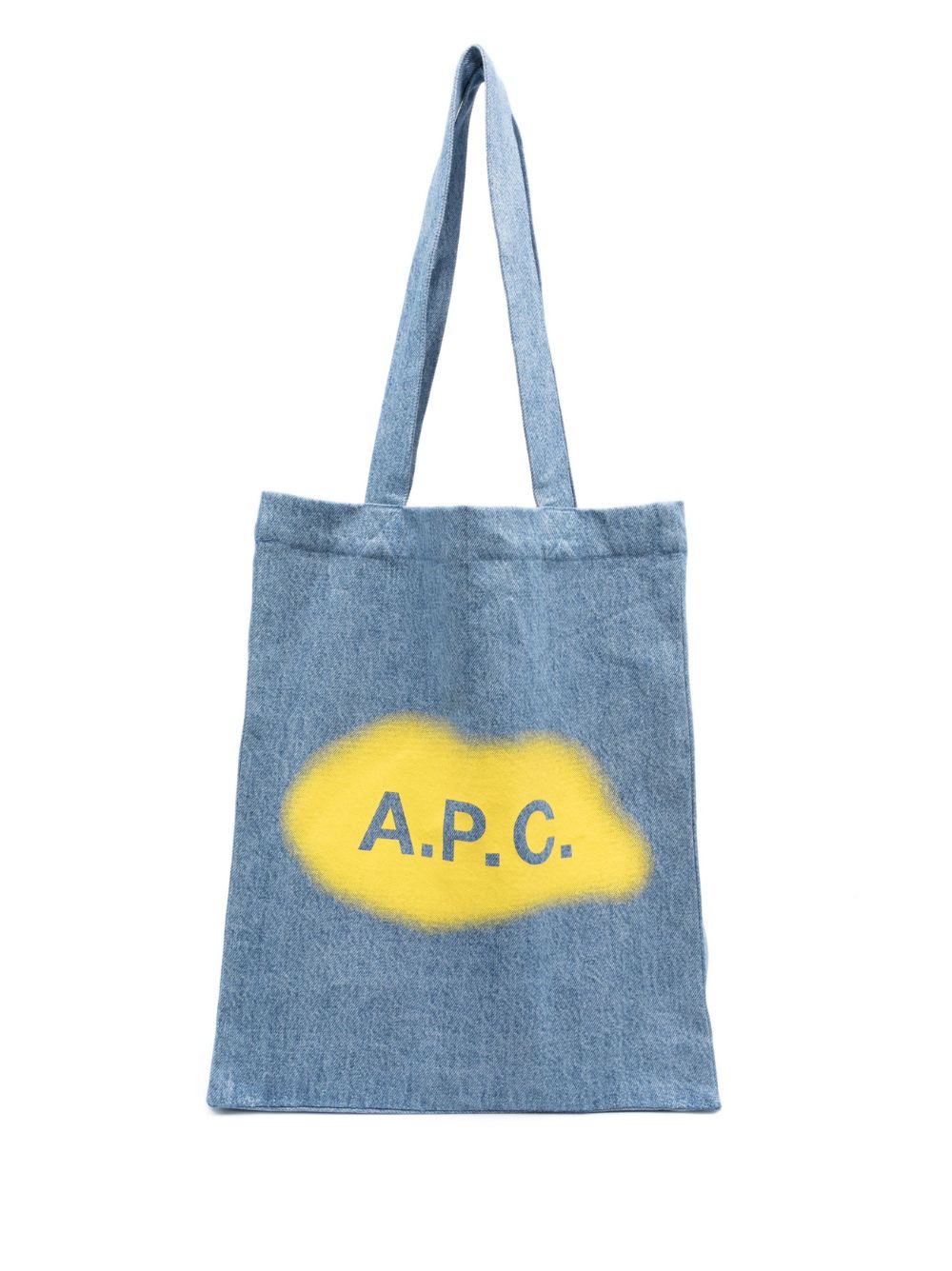 A.P.C. logo-print denim tote bag - Blue von A.P.C.
