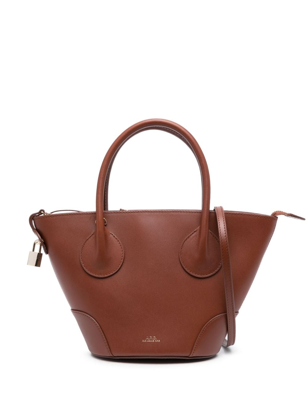 A.P.C. logo-print leather tote bag - Brown von A.P.C.