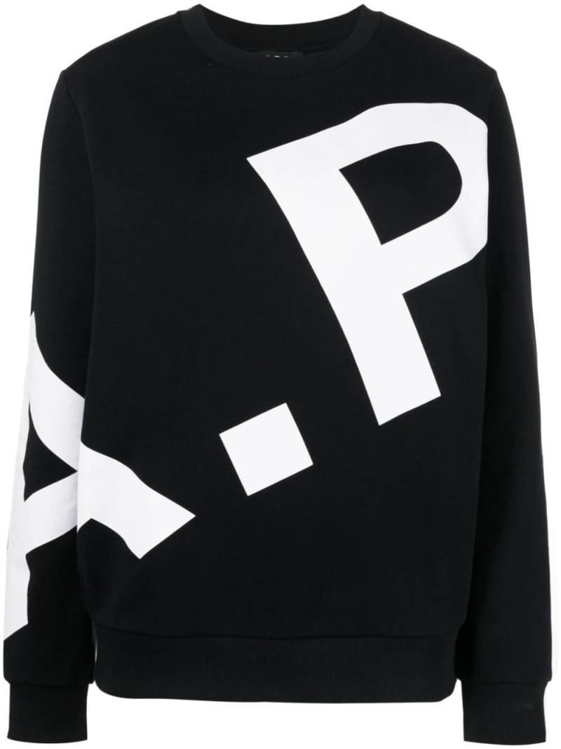 A.P.C. logo-print sweatshirt - Black von A.P.C.