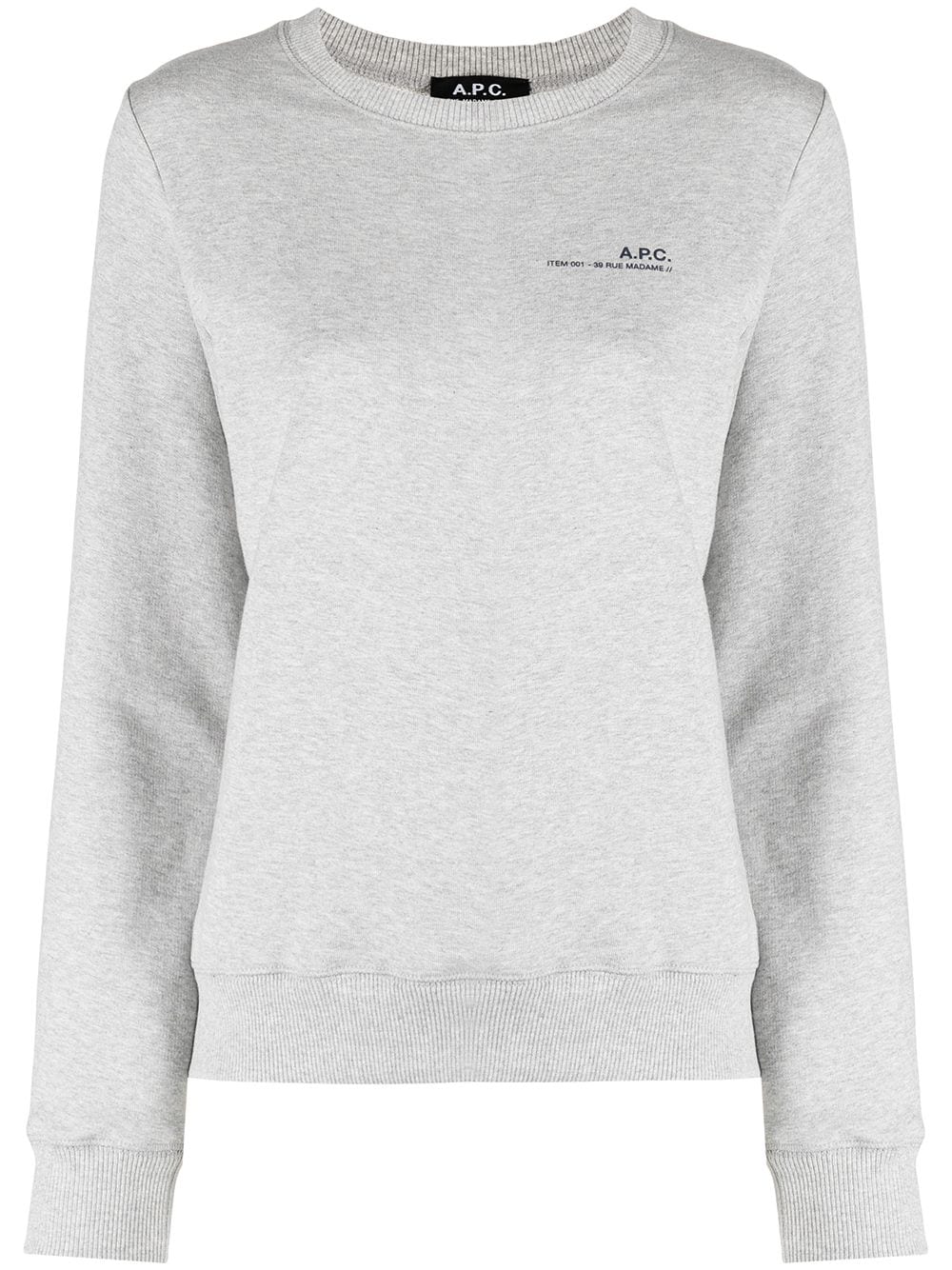 A.P.C. logo print sweatshirt - Grey von A.P.C.
