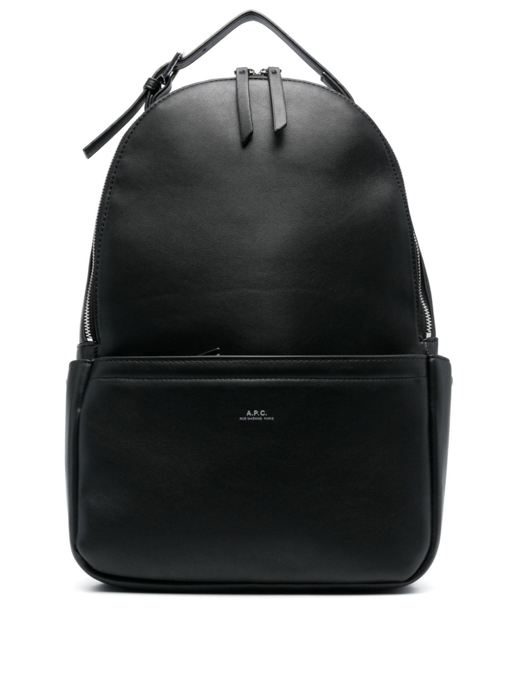 A.P.C. logo-stamp faux-leather backpack - Black von A.P.C.