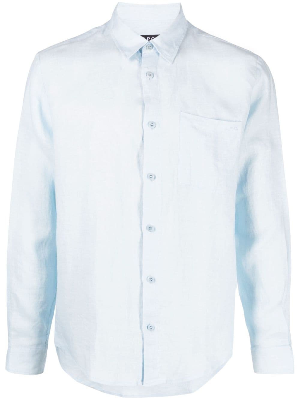 A.P.C. long-sleeved linen shirt - Blue von A.P.C.
