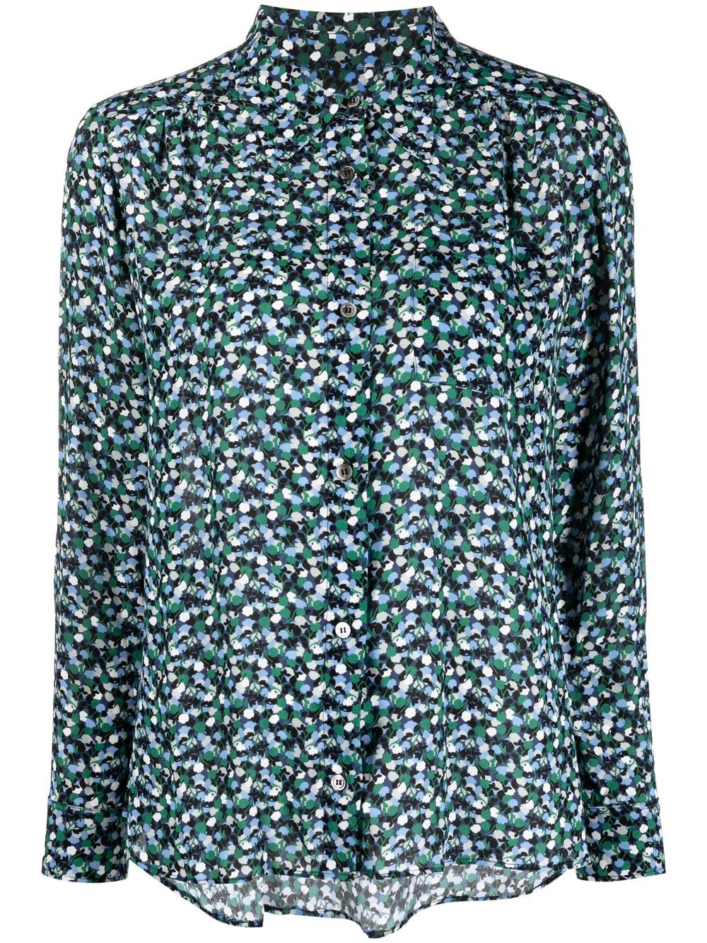 A.P.C. motif-print long-sleeve blouse - Green von A.P.C.