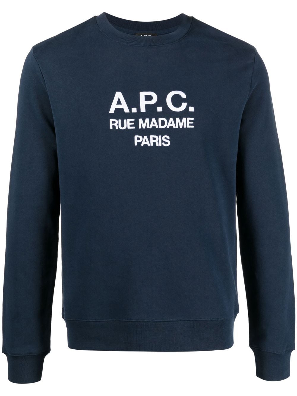 A.P.C. organic-cotton logo print sweatshirt - Blue von A.P.C.