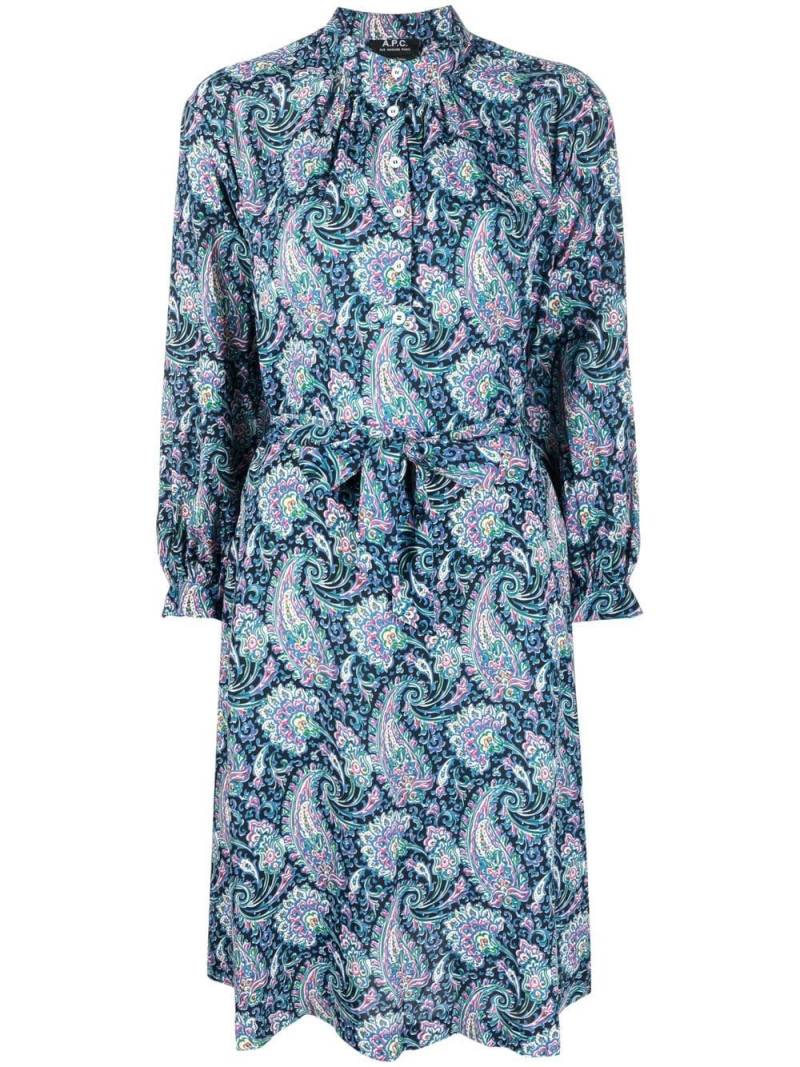 A.P.C. paisley-print minidress - Blue von A.P.C.