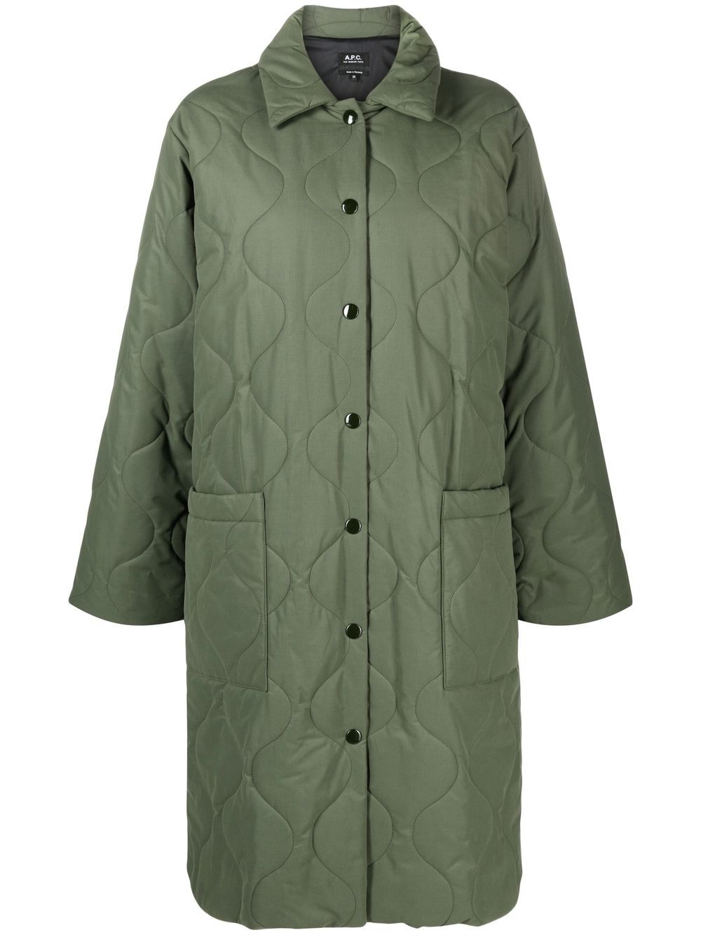 A.P.C. single-breasted quilted coat - Green von A.P.C.