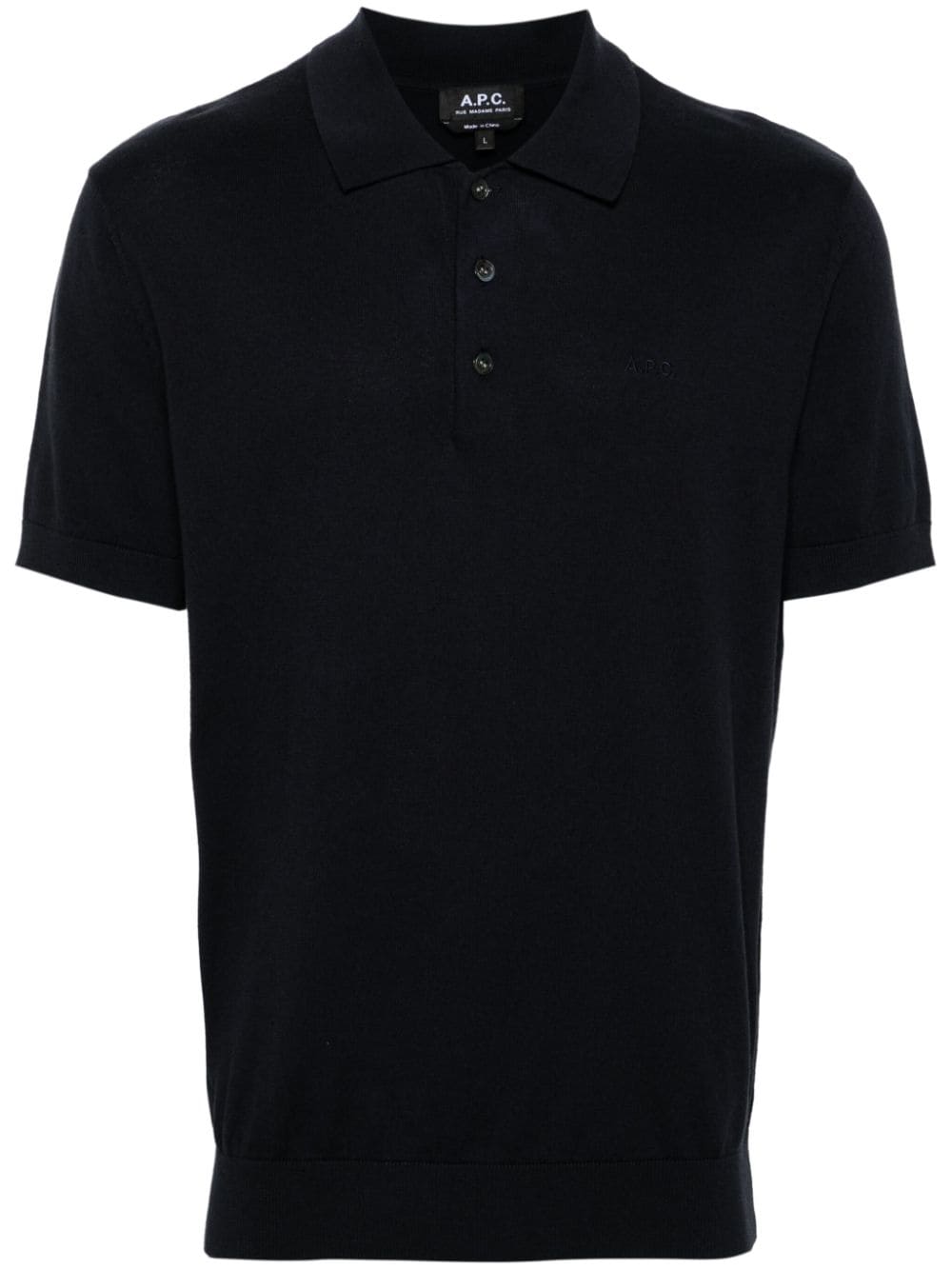 A.P.C. short-sleeve knitted polo shirt - Blue von A.P.C.