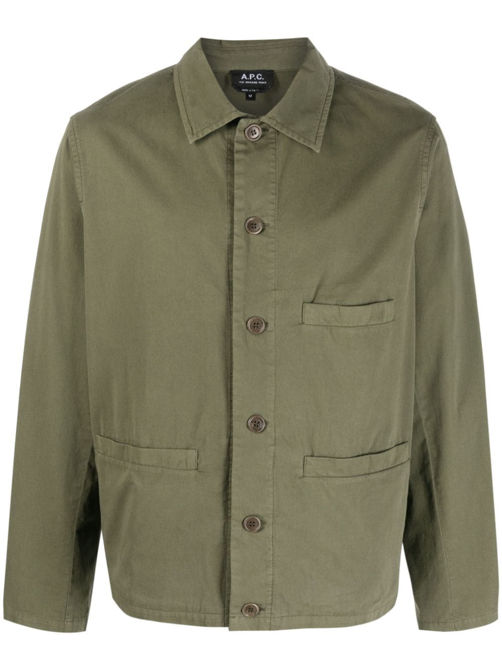 A.P.C. single-breasted cotton shirt jacket - Green von A.P.C.