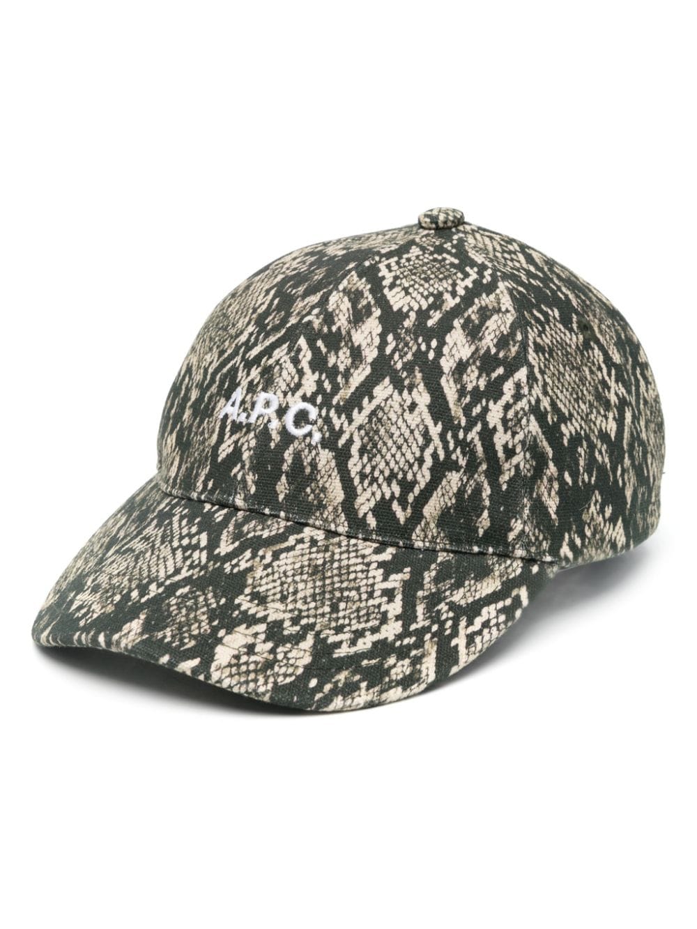 A.P.C. snake-print canvas cap - Neutrals von A.P.C.