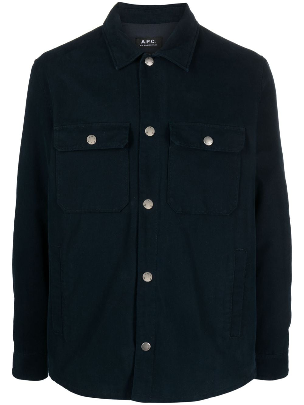 A.P.C. spread-collar cotton shirt jacket - Blue von A.P.C.