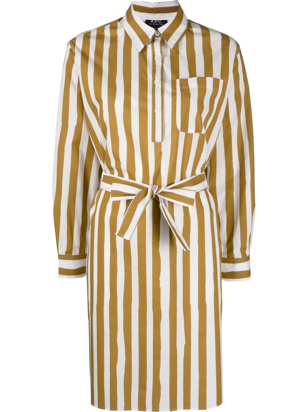 A.P.C. stripe-print shirt dress - Yellow von A.P.C.