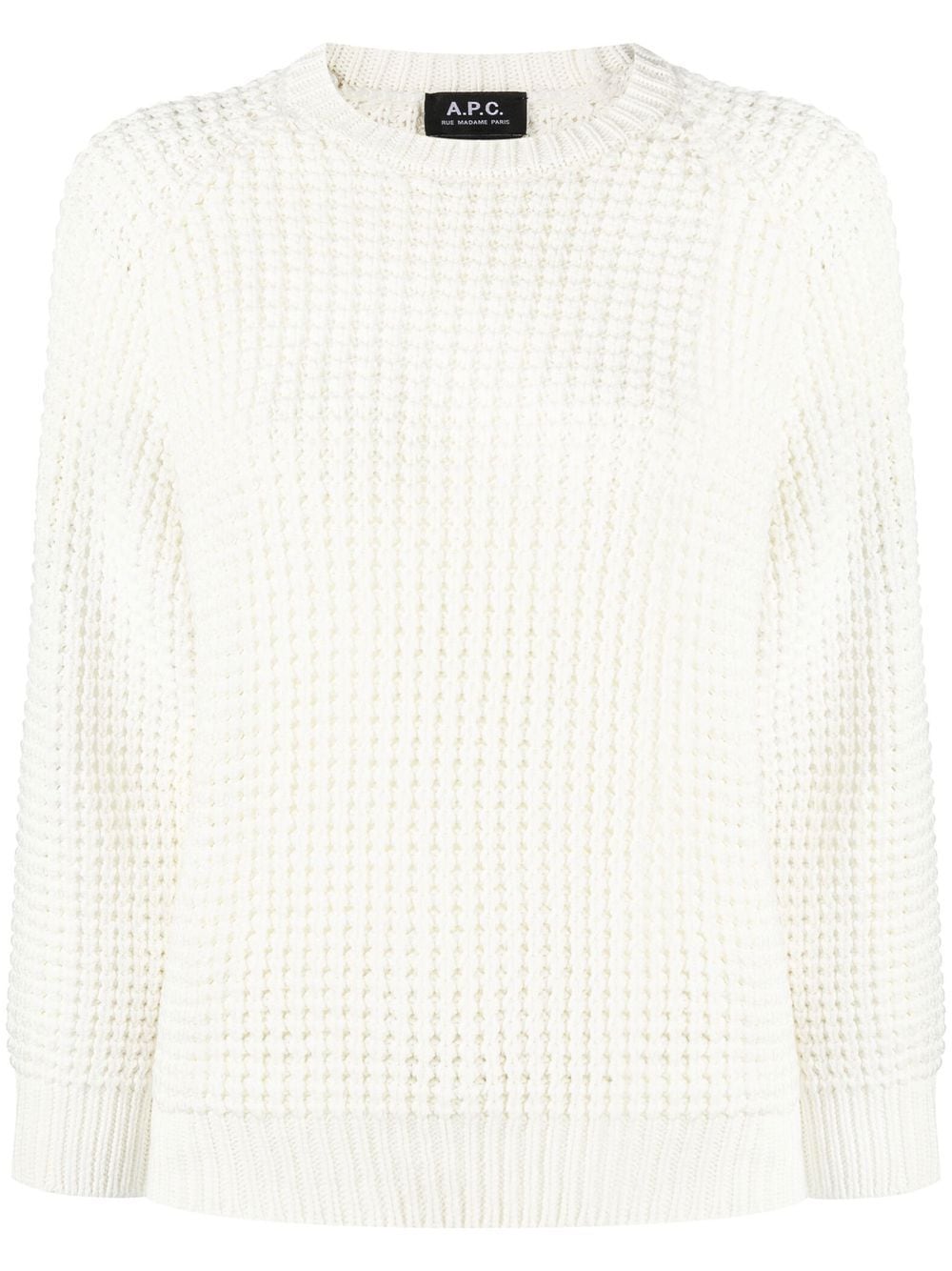 A.P.C. waffle-knit round neck jumper - White von A.P.C.