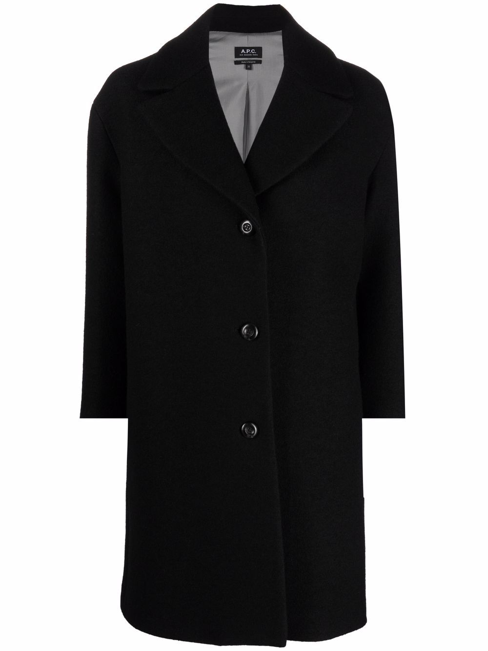 A.P.C. wide-collar single-breasted coat - Black von A.P.C.