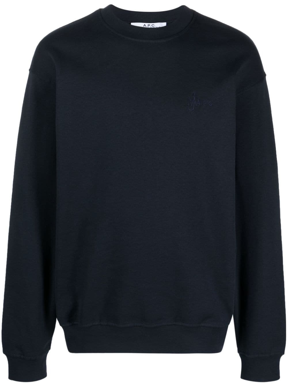 A.P.C. x JW Anderson logo-embroidered cotton sweatshirt - Blue von A.P.C.