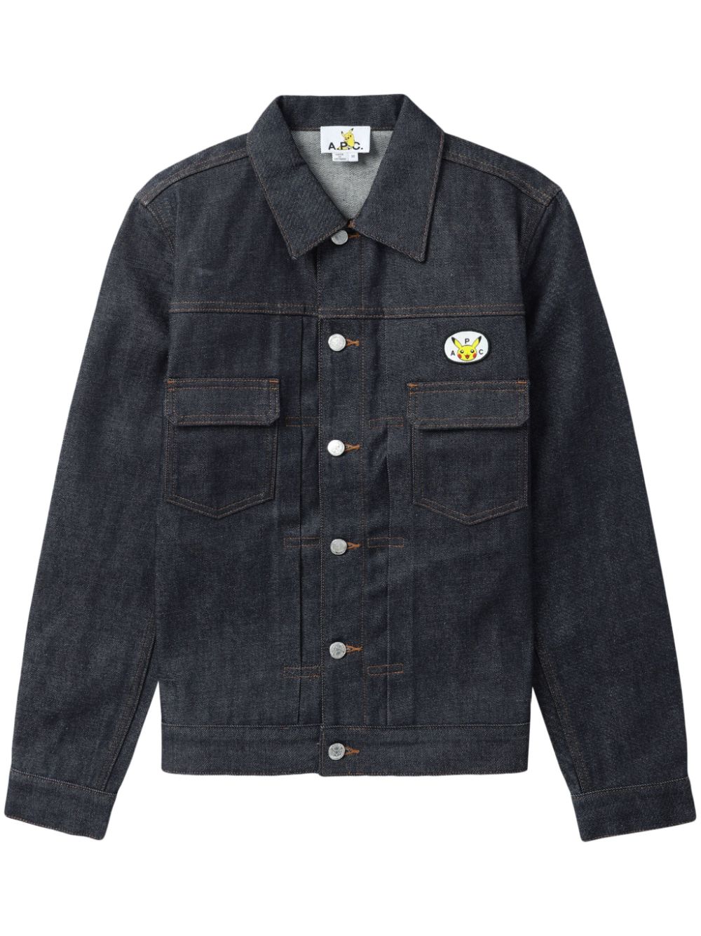 A.P.C. x Pokemon logo-appliqué denim jacket - Blue von A.P.C.