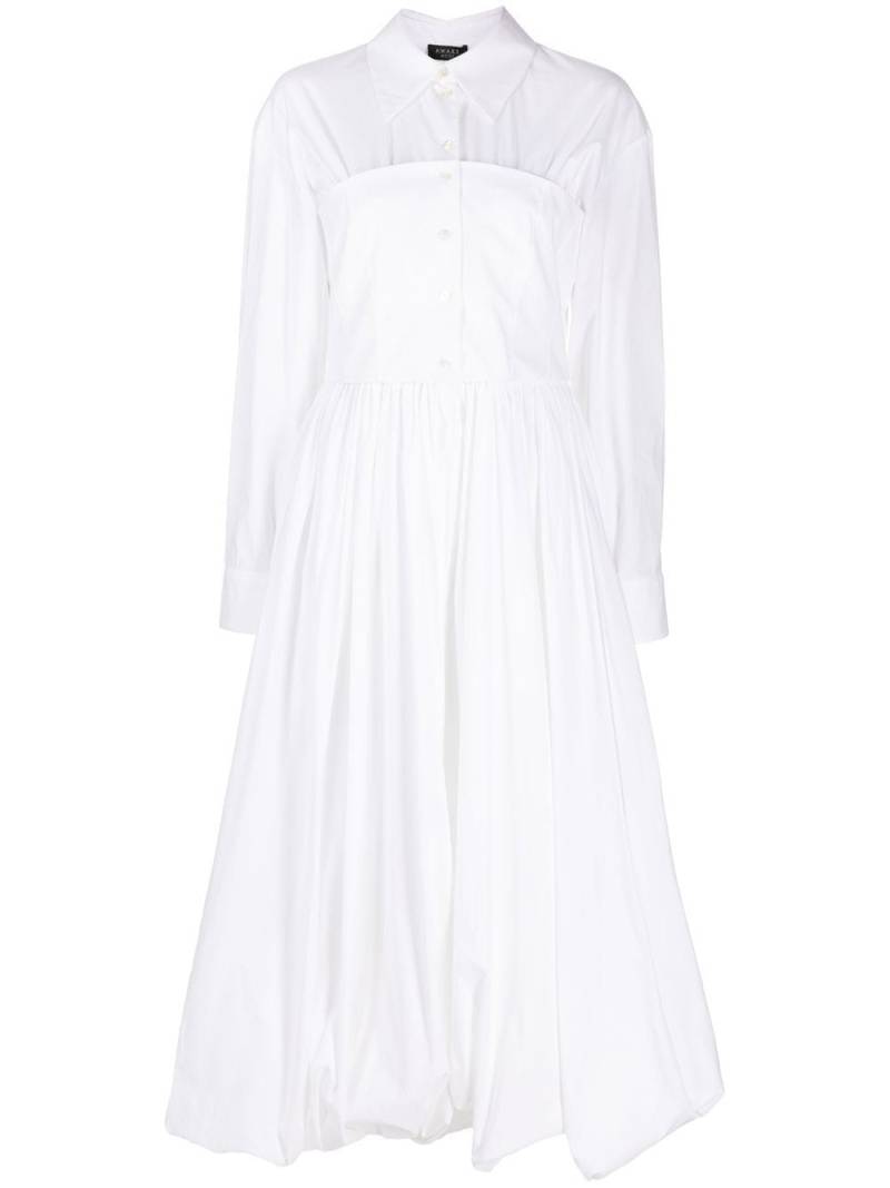 A.W.A.K.E. Mode corset-style shirt dress - White von A.W.A.K.E. Mode