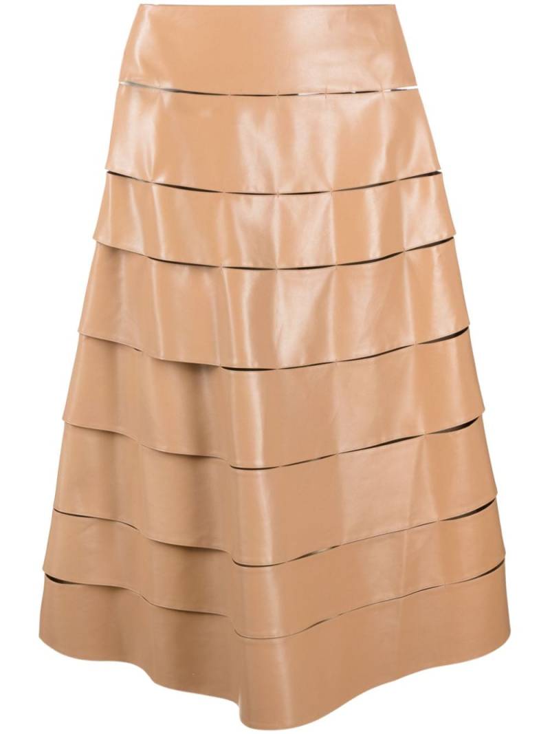 A.W.A.K.E. Mode multi-strap faux-leather A-line skirt - Neutrals von A.W.A.K.E. Mode