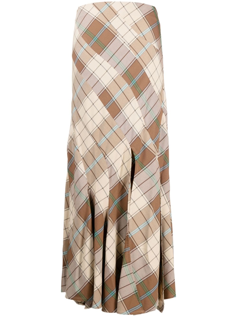 A.W.A.K.E. Mode plaid mermaid maxi skirt - Brown von A.W.A.K.E. Mode