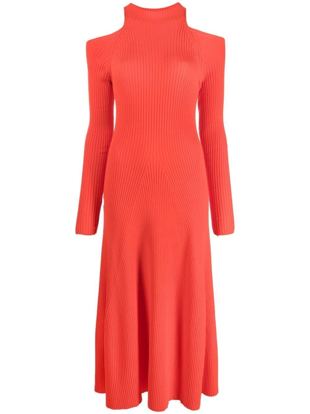 A.W.A.K.E. Mode ribbed-knit cut-out dress - Red von A.W.A.K.E. Mode