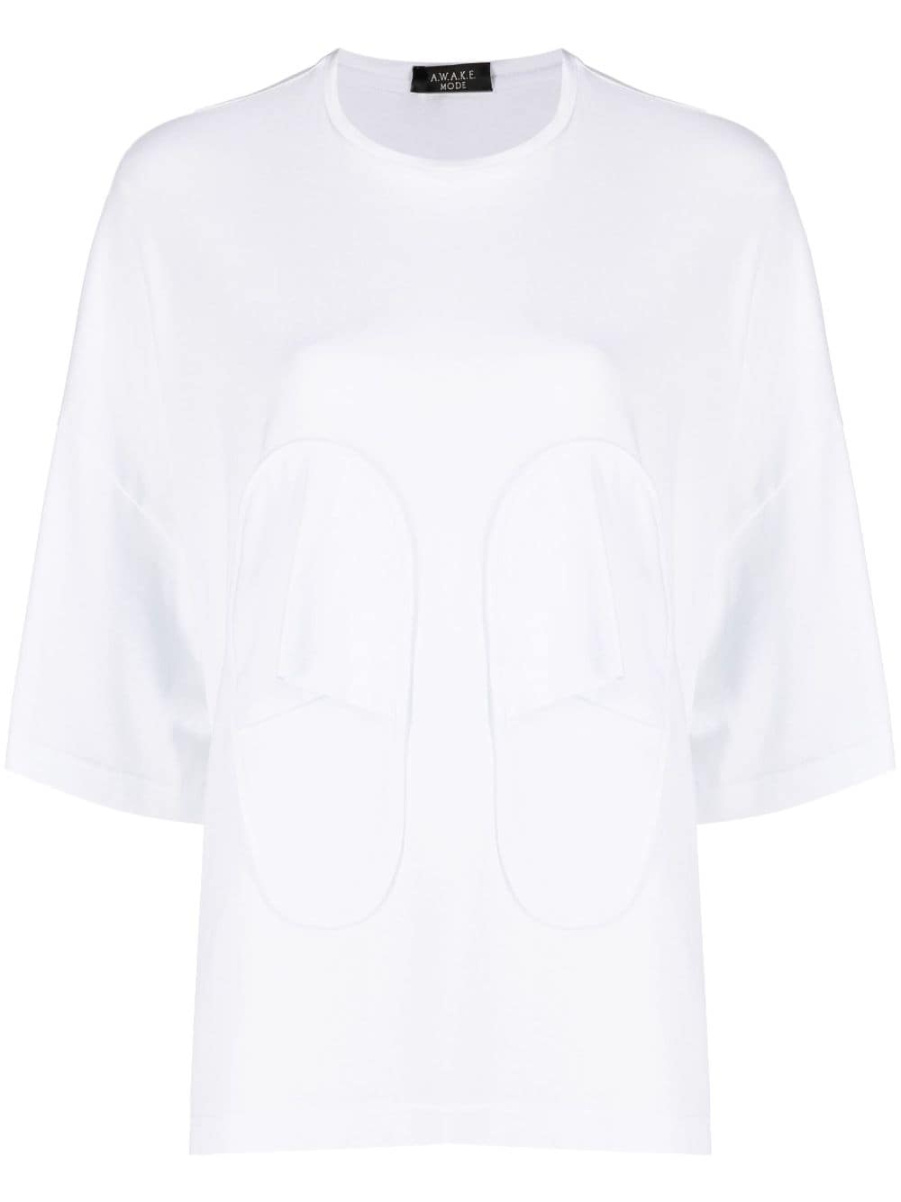 A.W.A.K.E. Mode slipper-detailing organic cotton T-shirt - White von A.W.A.K.E. Mode