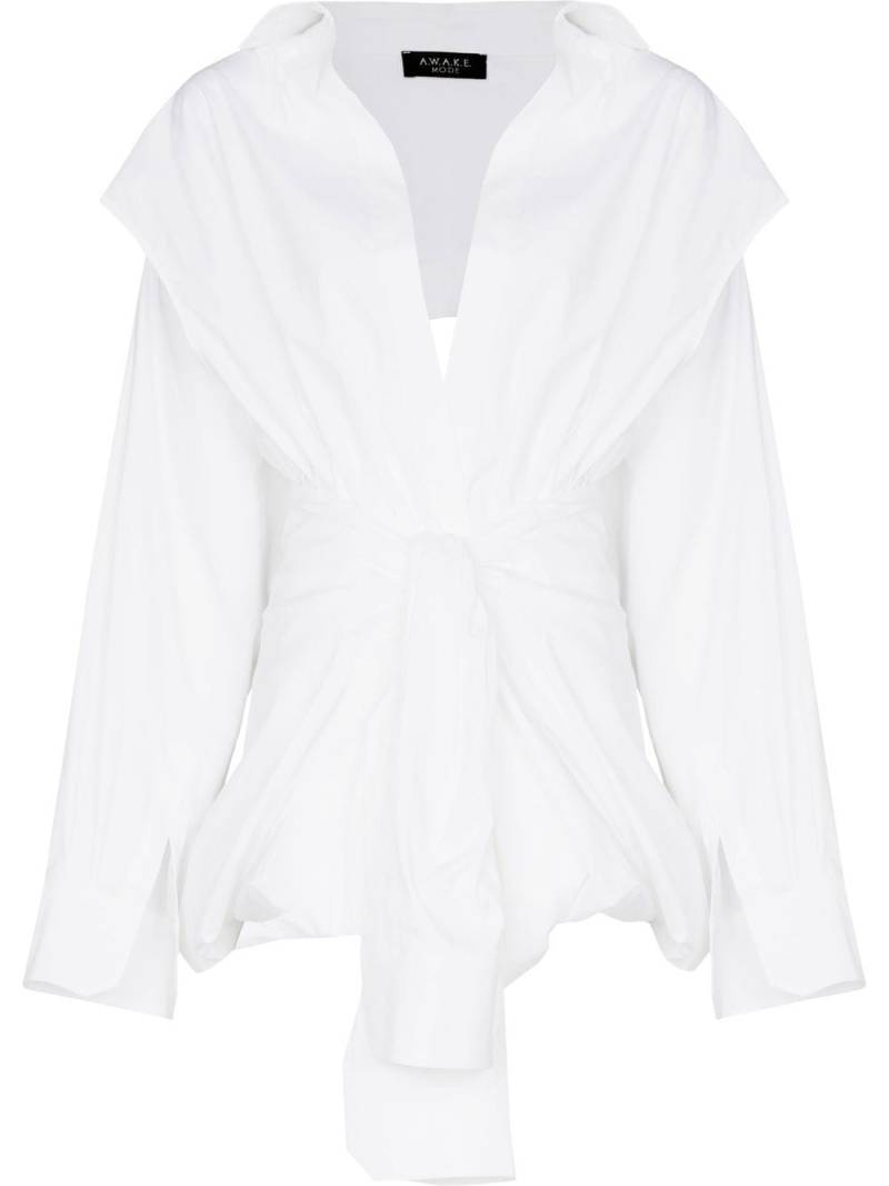 A.W.A.K.E. Mode tie-front blouse - White von A.W.A.K.E. Mode