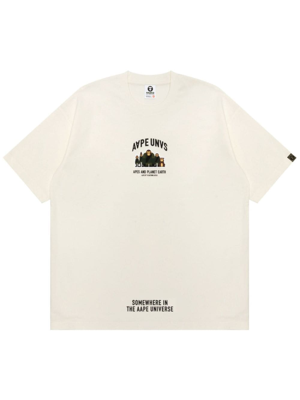 AAPE BY *A BATHING APE® Apes And Planet Earth T-shirt - White von AAPE BY *A BATHING APE®