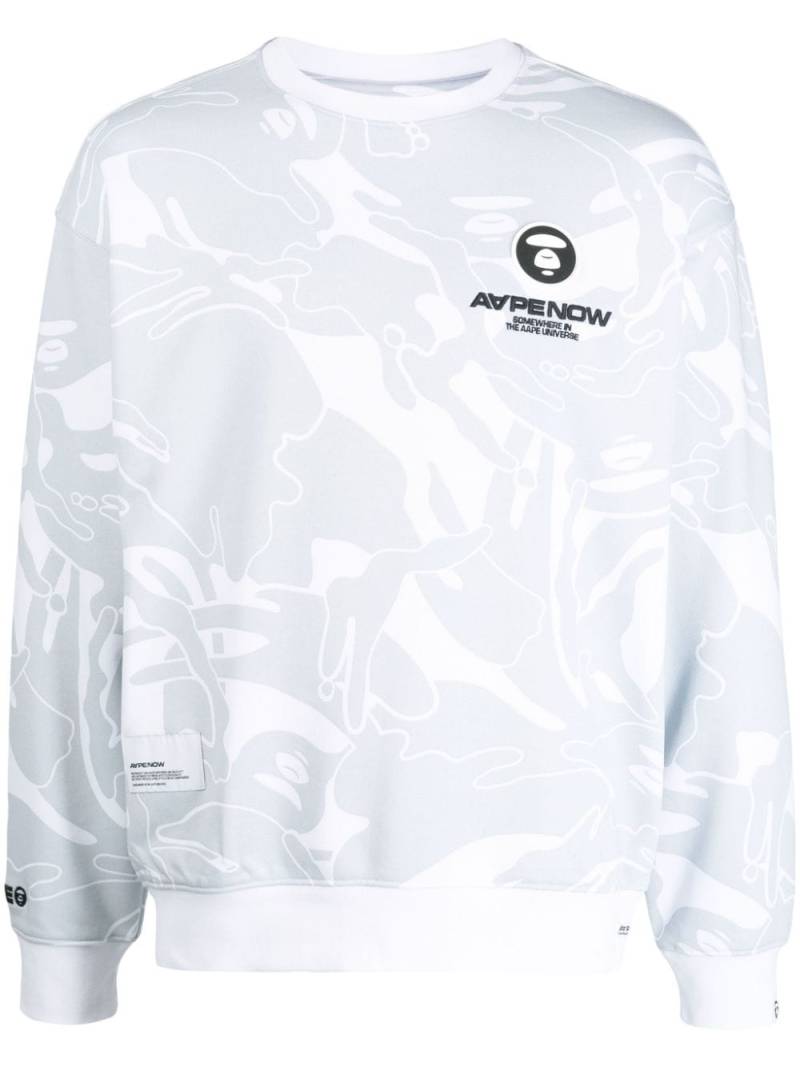 AAPE BY *A BATHING APE® abstract-print crew-neck sweatshirt - Grey von AAPE BY *A BATHING APE®